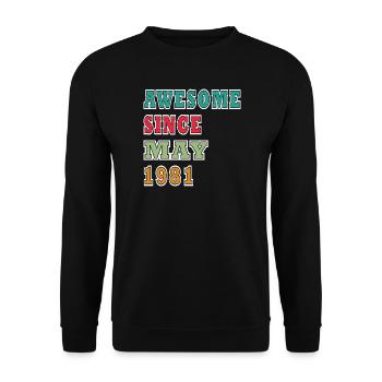 Awesome seit Mai 1981 - Unisex Pullover - Schwarz - Vorne - Alina (178cm) & Michal (187cm)