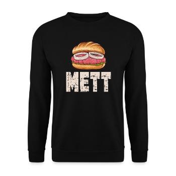 Mett Rolls Fan METT Breakfast Snack Mettigel - Unisex Sweatshirt - black - Front - Alina (178cm) & Michal (187cm)