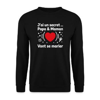 Papa et Maman vont se marier - Sweat-shirt Unisexe - noir - Devant - Alina (178cm) & Michal (187cm)