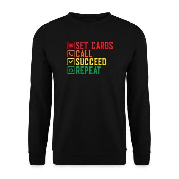 Bingo Game Set Cards Call Succeed Repeat Bingo - Unisex Sweatshirt - black - Front - Alina (178cm) & Michal (187cm)