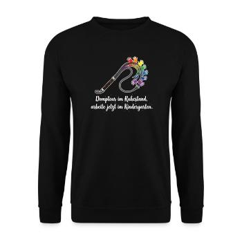 Erzieher Dompteur Kindergarten Beruf - Unisex Pullover - Schwarz - Vorne - Alina (178cm) & Michal (187cm)