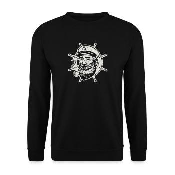 Capitaine Gouvernail Batelier Marin Marin - Sweat-shirt Unisexe - noir - Devant - Alina (178cm) & Michal (187cm)