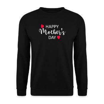 Happy Mother's Day Script Hearts - Unisex Sweatshirt - black - Front - Alina (178cm) & Michal (187cm)