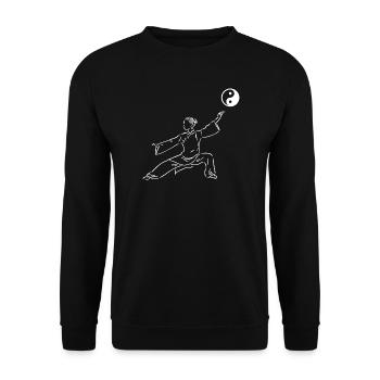 Tai Chi Moves Meditation Art - Unisex Sweatshirt - black - Front - Alina (178cm) & Michal (187cm)