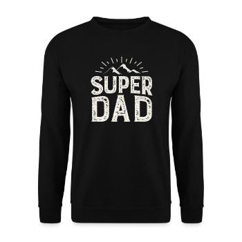 Super Papa Aventure à la Montagne - Sweat-shirt Unisexe - noir - Devant - Alina (178cm) & Michal (187cm)
