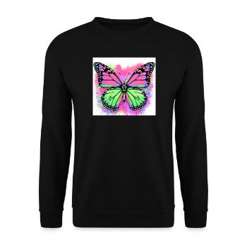 butterfly - Unisex Sweatshirt - black - Front - Alina (178cm) & Michal (187cm)