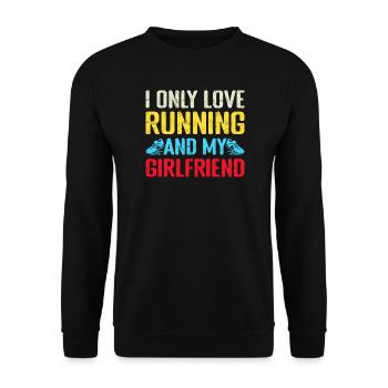 Running I Only Love Marathon Runner - Unisex Sweatshirt - black - Front - Alina (178cm) & Michal (187cm)