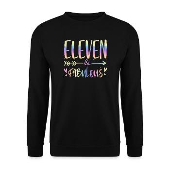 Eleven & Fabulous Rainbow Script - Unisex Sweatshirt - black - Front - Alina (178cm) & Michal (187cm)