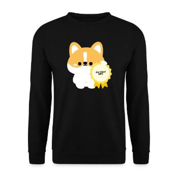 Zertifizierter NPC Corgi - Unisex Pullover - Schwarz - Vorne - Alina (178cm) & Michal (187cm)