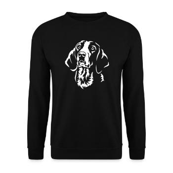 Finnish Hound Head "Black Edition" - Unisex Sweatshirt - black - Front - Alina (178cm) & Michal (187cm)