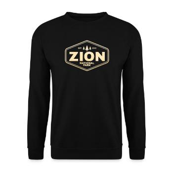 Zion National Park Badge Tee - Unisex Pullover - Schwarz - Vorne - Alina (178cm) & Michal (187cm)