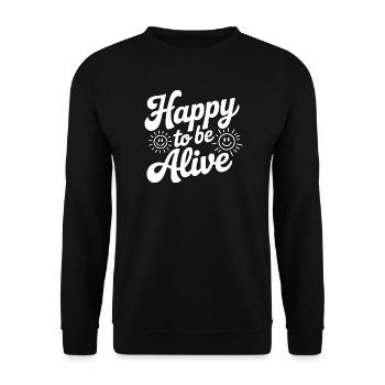 Heureux d’être en vie - Sweat-shirt Unisexe - noir - Devant - Alina (178cm) & Michal (187cm)