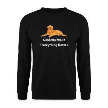 Golden Retrievers Make Everything Better - Unisex Sweatshirt - black - Front - Alina (178cm) & Michal (187cm)