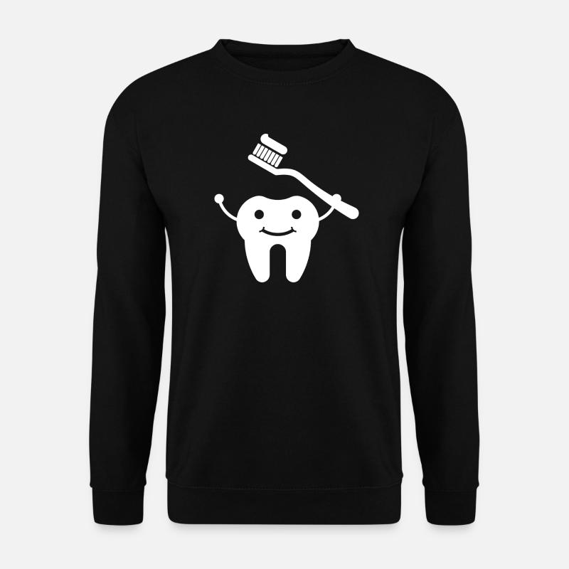 Dent avec brosse à dents - Sweat-shirt Unisexe - noir
