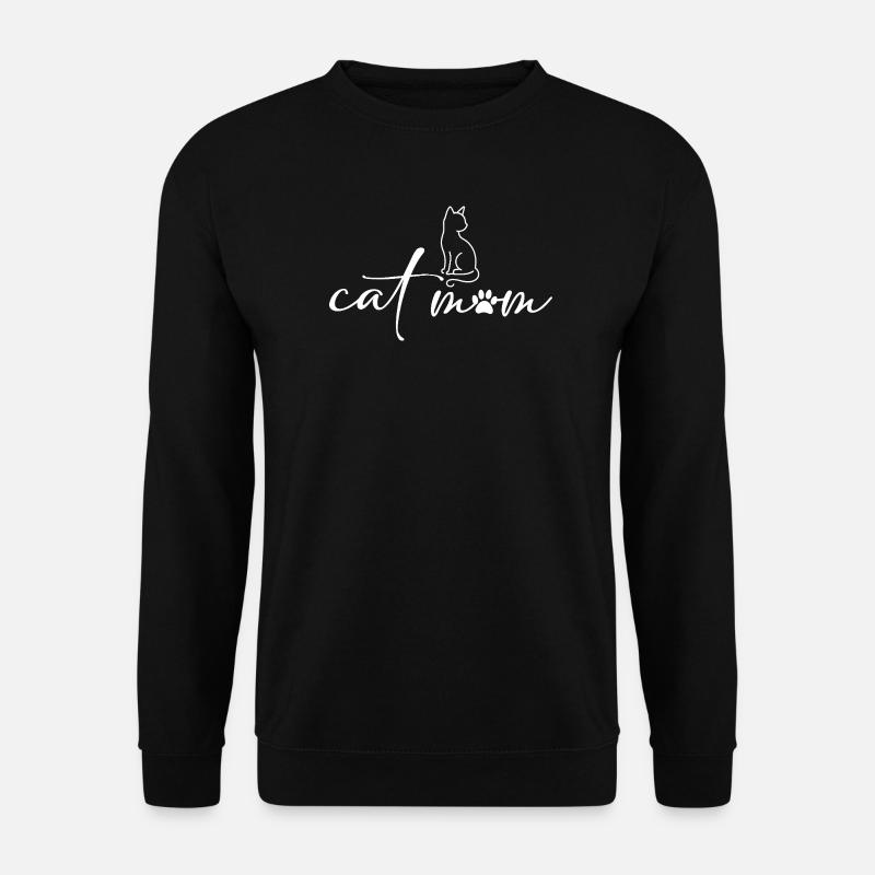 Cat Mom Silhouette Logo Cat - Unisex Sweatshirt - black