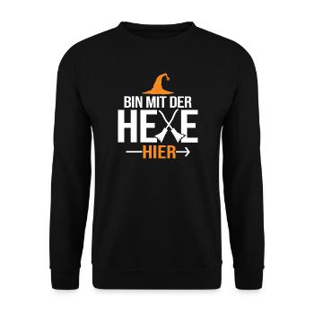 Je suis ici avec la sorcière - Sweat-shirt Unisexe - noir - Devant - Alina (178cm) & Michal (187cm)