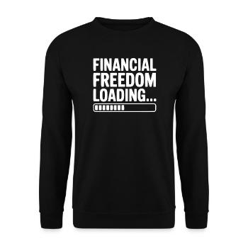 Financial Freedom Loading... - Unisex Sweatshirt - black - Front - Alina (178cm) & Michal (187cm)