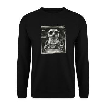 Meerkat Flashed - Unisex Sweatshirt - black - Front - Alina (178cm) & Michal (187cm)
