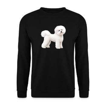 Realistischer Bichon-Frise - Unisex Pullover - Schwarz - Vorne - Alina (178cm) & Michal (187cm)