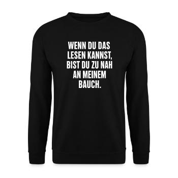 If You Can Read Belly Saying - Unisex Sweatshirt - black - Front - Alina (178cm) & Michal (187cm)