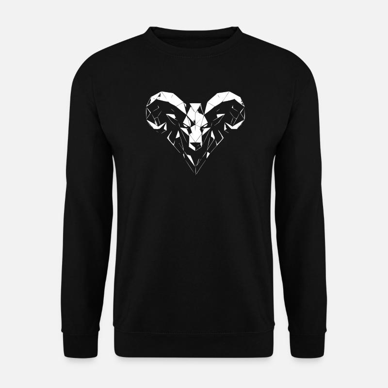 Geometrischer Widder Polygon Design - Unisex Pullover - Schwarz