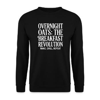 Overnight Oats Müsli Cereals Breakfast Revolution - Unisex Pullover - Schwarz - Vorne - Alina (178cm) & Michal (187cm)