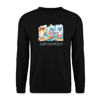 Sommer-Gänse Trio Summer Vibe Urlaub Strand - Unisex Pullover - Schwarz - Vorne - Alina (178cm) & Michal (187cm)