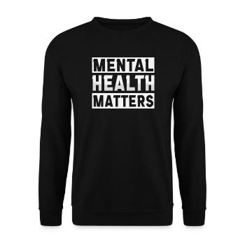 Psychische Gesundheit ist wichtig - Unisex Pullover - Schwarz - Vorne - Alina (178cm) & Michal (187cm)