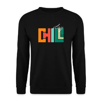 Bleib cool - Unisex Pullover - Schwarz - Vorne - Alina (178cm) & Michal (187cm)