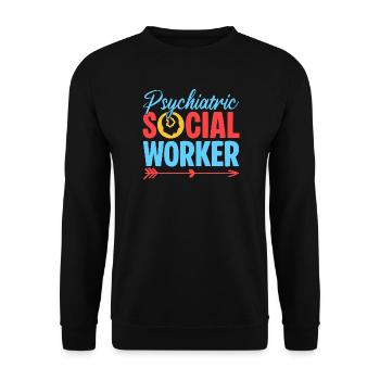 Social Worker Quota Psychiatric Social Work - Unisex Sweatshirt - black - Front - Alina (178cm) & Michal (187cm)