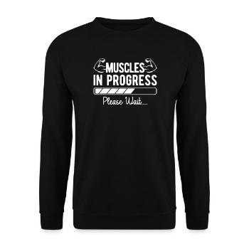 Powerlifting Bodybuilder Muscles In Progress Gym - Unisex Sweatshirt - black - Front - Alina (178cm) & Michal (187cm)