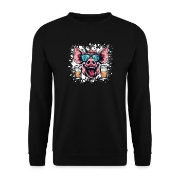 Pork Beer Funny - Unisex Sweatshirt - black - Front - Alina (178cm) & Michal (187cm)