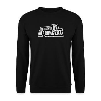 Je préférerais être à un concert Lustig Musik Konzert - Sweat-shirt Unisexe - noir - Devant - Alina (178cm) & Michal (187cm)