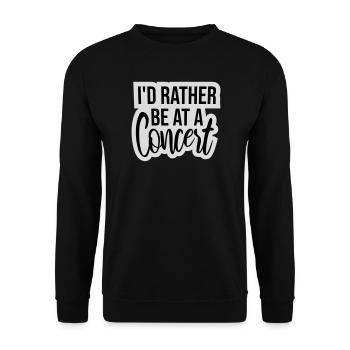 Je préférerais être à un concert Lustig Musik Konzert - Sweat-shirt Unisexe - noir - Devant - Alina (178cm) & Michal (187cm)
