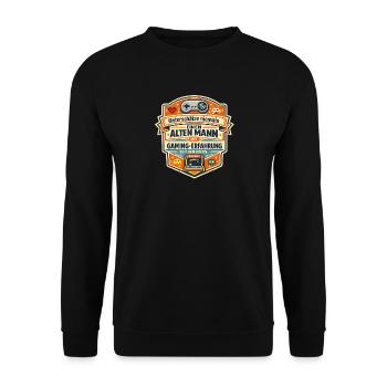 Unterschätze niemals alten Mann Gaming-Erfahrung - Unisex Pullover - Schwarz - Vorne - Alina (178cm) & Michal (187cm)