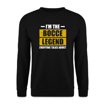 Bocce legend Petanque Boule Boulespieler - Unisex Pullover - Schwarz - Vorne - Alina (178cm) & Michal (187cm)