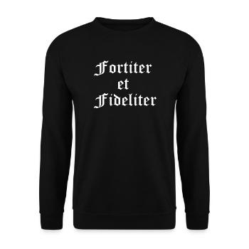 Fortiter et Fideliter Gothique - Sweat-shirt Unisexe - noir - Devant - Alina (178cm) & Michal (187cm)