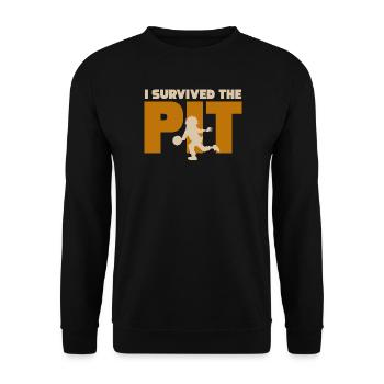 I Survived the Pit - Unisex Sweatshirt - black - Front - Alina (178cm) & Michal (187cm)