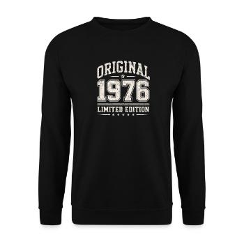 Original 1976 Vintage Edition Anniversary Gift - Unisex Sweatshirt - black - Front - Alina (178cm) & Michal (187cm)