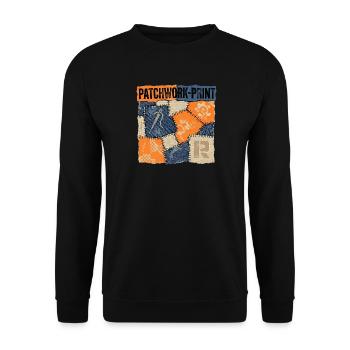 Recyclage patchwork - Sweat-shirt Unisexe - noir - Devant - Alina (178cm) & Michal (187cm)