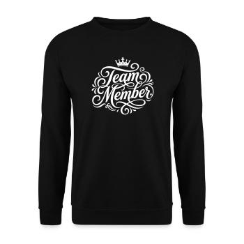 Team Mitglied - Unisex Pullover - Schwarz - Vorne - Alina (178cm) & Michal (187cm)