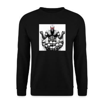 Muscular Net Skulls - Unisex Sweatshirt - black - Front - Alina (178cm) & Michal (187cm)