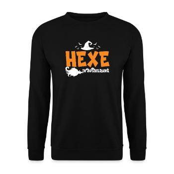 Hexe in Ausbildung - Unisex Pullover - Schwarz - Vorne - Alina (178cm) & Michal (187cm)
