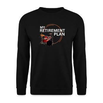 Retraite, batteur : mon plan de retraite - Sweat-shirt Unisexe - noir - Devant - Alina (178cm) & Michal (187cm)