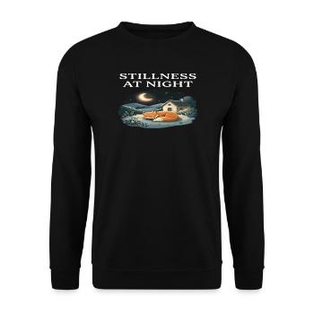 Stille bei Nacht Fuchs-Tier-Cottagecore-Farm - Unisex Pullover - Schwarz - Vorne - Alina (178cm) & Michal (187cm)