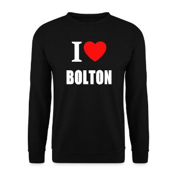 I Love Bolton - Unisex Sweatshirt - black - Front - Alina (178cm) & Michal (187cm)