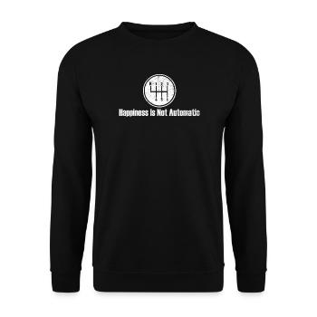 Glück ist kein automatischer Gangschalter - Unisex Pullover - Schwarz - Vorne - Alina (178cm) & Michal (187cm)