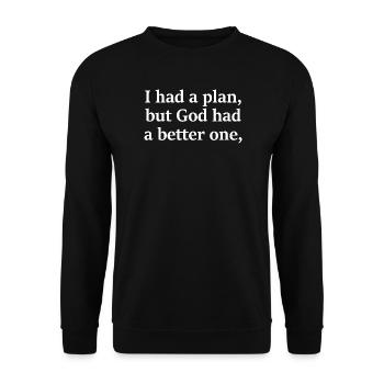 Gottes Plan über meinen - Unisex Pullover - Schwarz - Vorne - Alina (178cm) & Michal (187cm)