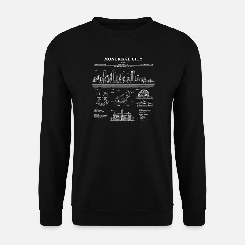 Montreal Skyline Blueprint - Unisex Sweatshirt - black