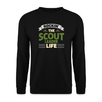 Rockin The Scout Leader Life Pfadfinderleiter - Unisex Sweatshirt - black - Front - Alina (178cm) & Michal (187cm)